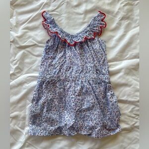 Bisby Red and Blue Floral Romper